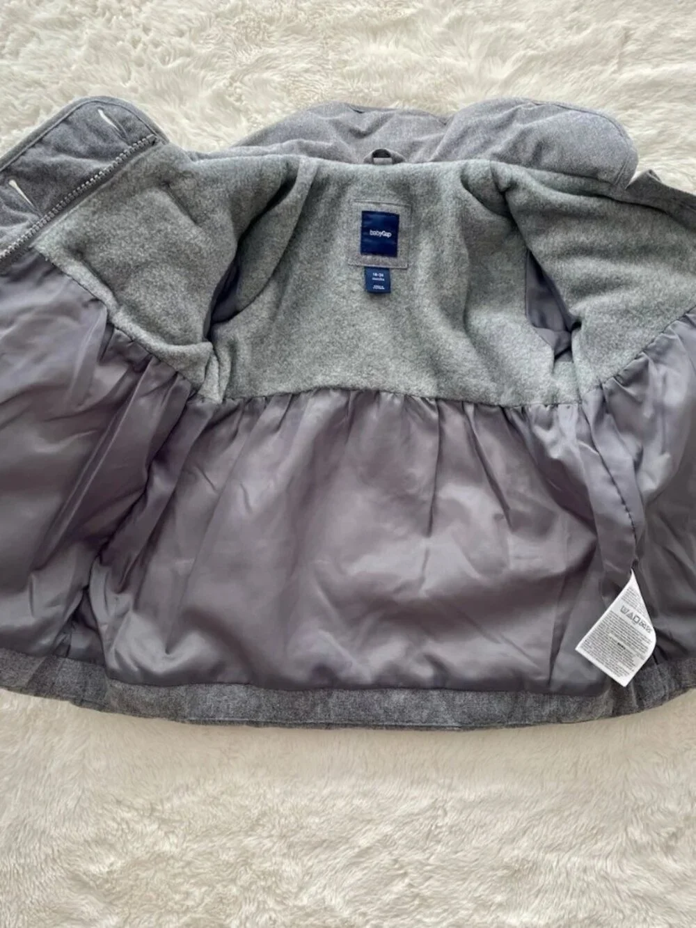 SALE! Baby Gap Infant Winter Gray PUFFER Jacket Coat - Primaloft 18-24 Months